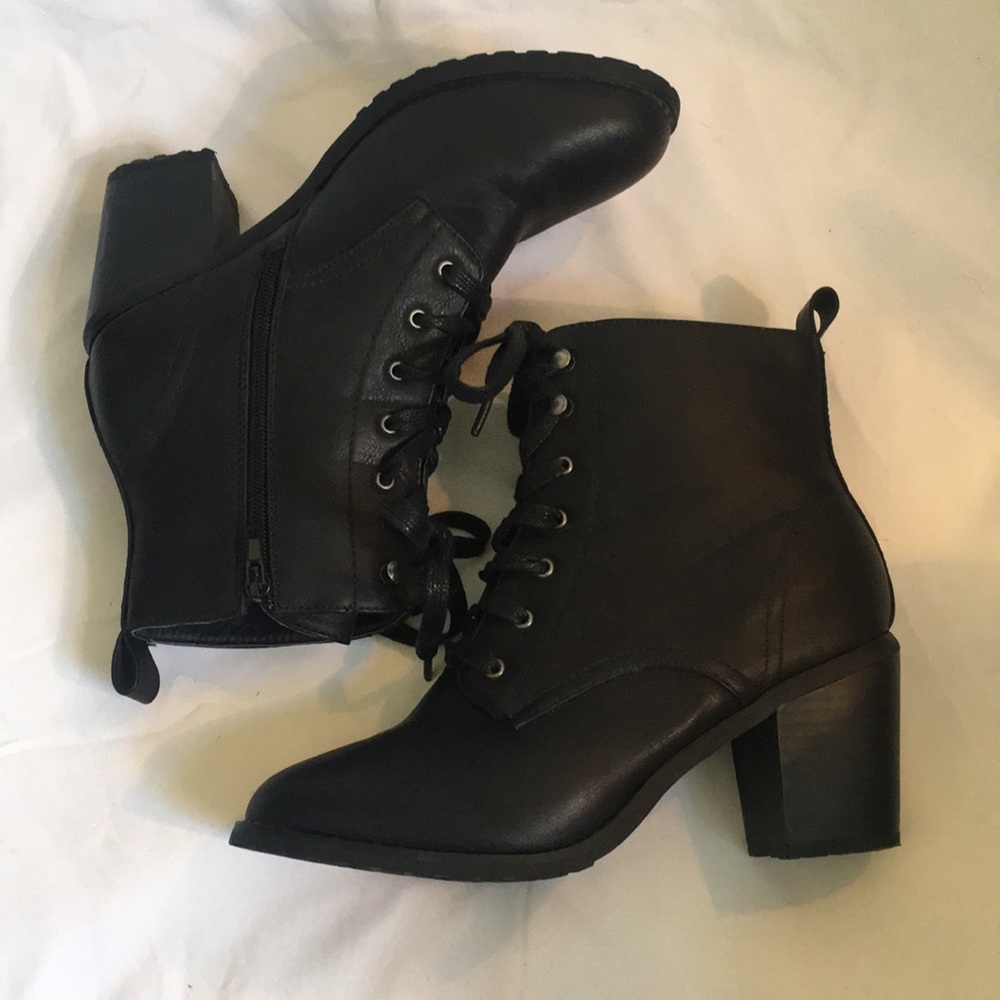 Heeled combat boots